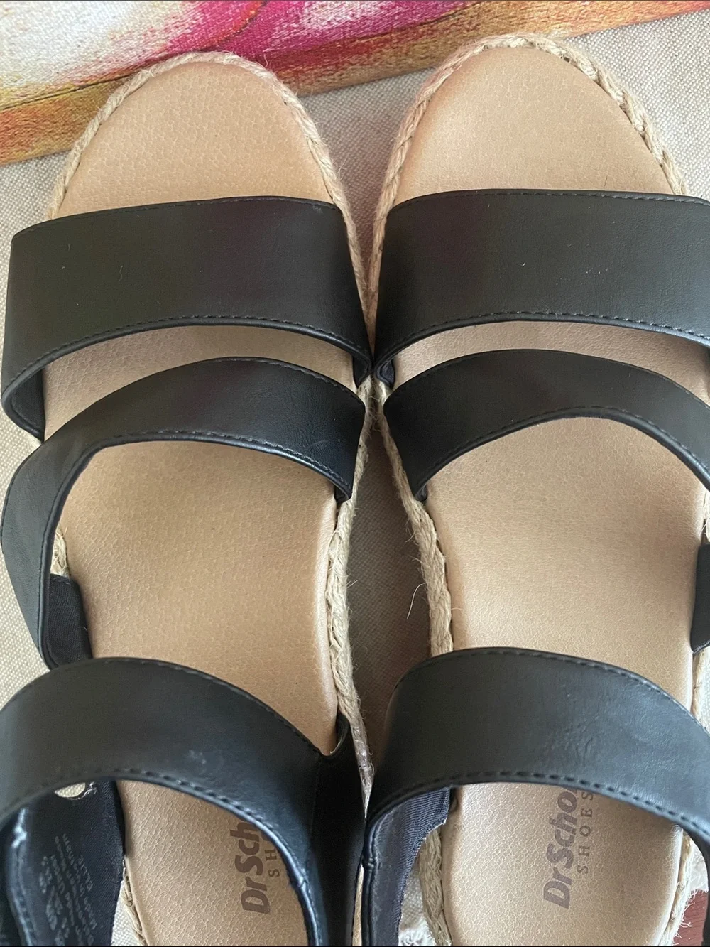 Dr.  Scholls Ellie Black Cork-Platform Wedge Sandals